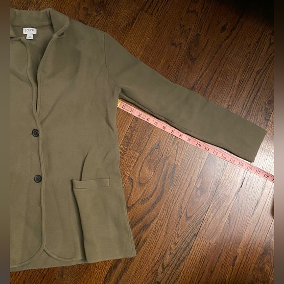 J.Crew- sweater blazer 100% cotton women green button up cardigan lady jacket S - Picture 5 of 16